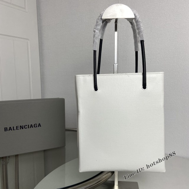 Balenciaga專櫃爆款牙籤紋小牛皮手提購物袋 巴黎世家小號方形購物包 fyj1097